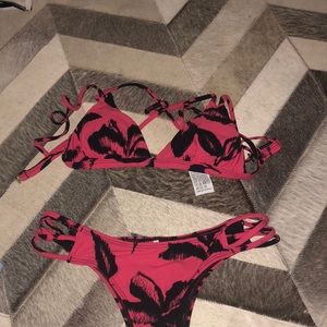 Swimsuit set! Pink and black
